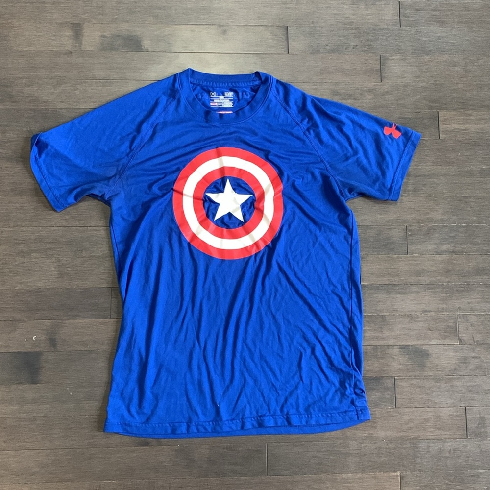 Captain America Under Armour Heat Gear Short Sleeve Top Men’s S